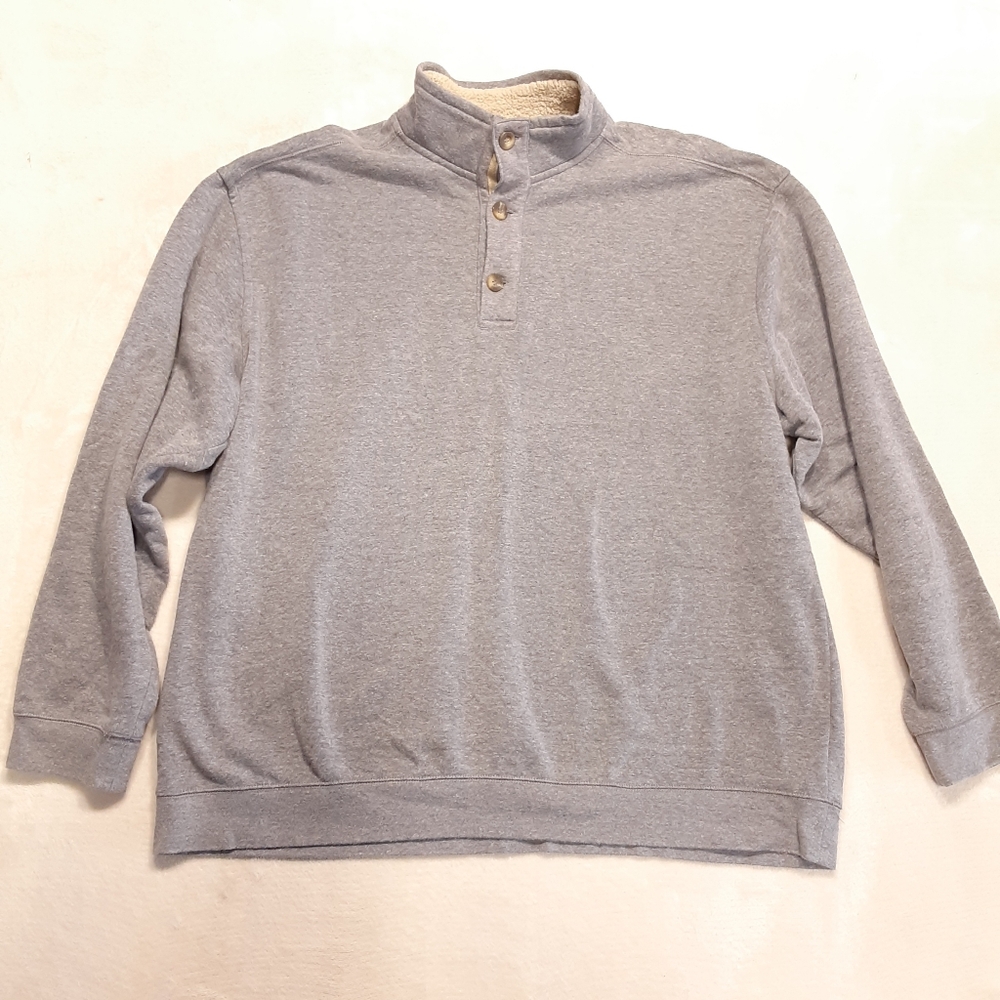 C.E Schmidt Workwear Mens 1/4 Button Sweater Gray 2X Fleece Pullover